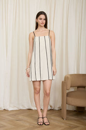 Sienna Contrast Stripe Linen Dress
