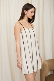 Sienna Contrast Stripe Linen Dress