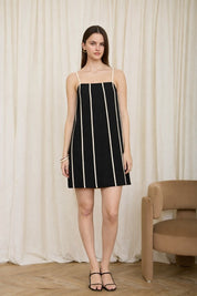 Sienna Contrast Stripe Linen Dress