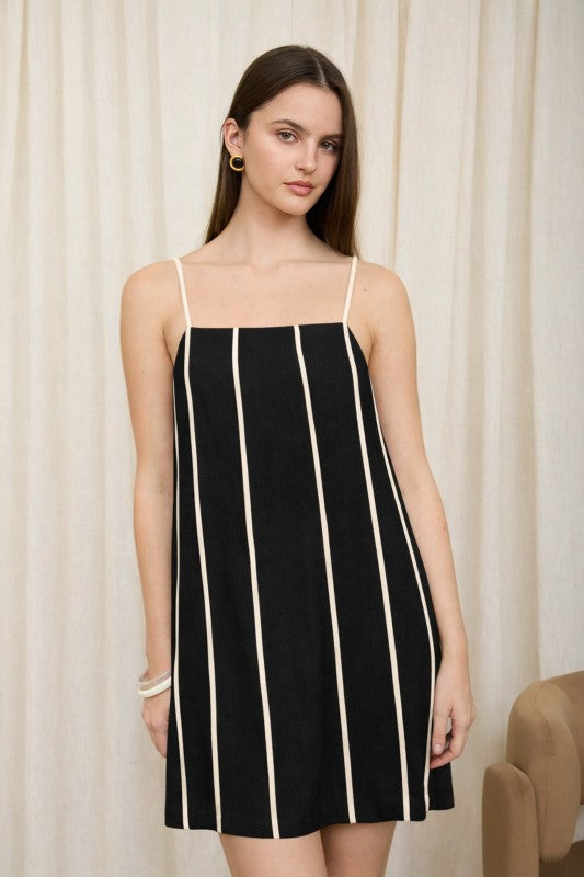 Sienna Contrast Stripe Linen Dress