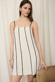 Sienna Contrast Stripe Linen Dress