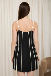 Sienna Contrast Stripe Linen Dress