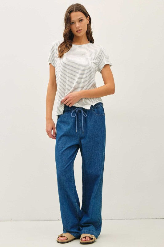 Harper Pull-On Denim Pants