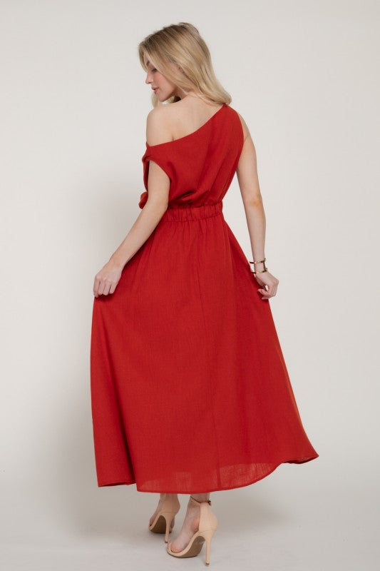 Valencia One-Shoulder Midi Dress