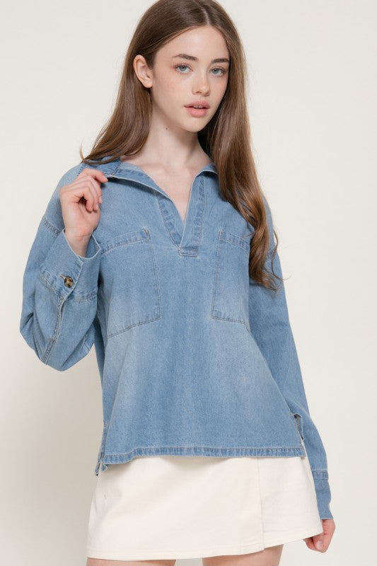 Maeve Chambray Pullover