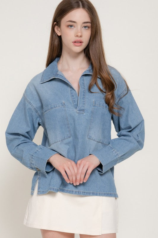 Maeve Chambray Pullover