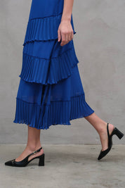 Celeste Asymmetrical Pleat Dress