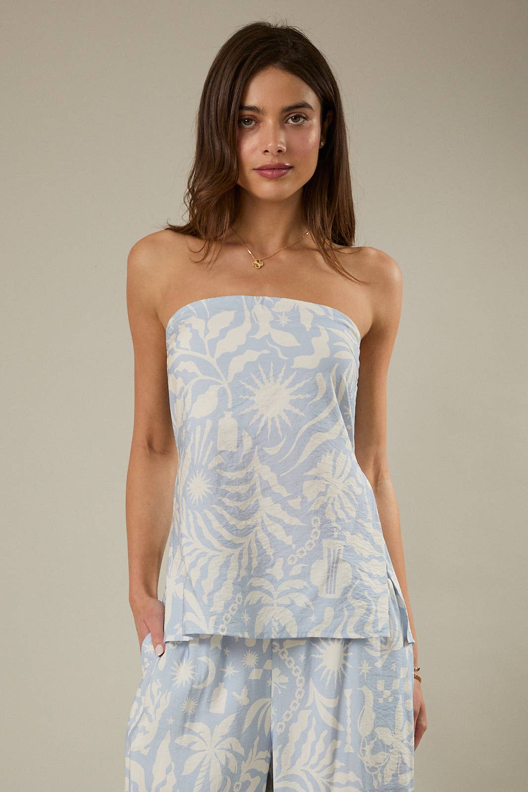 Liora Smocked Strapless Top