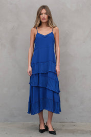 Celeste Asymmetrical Pleat Dress