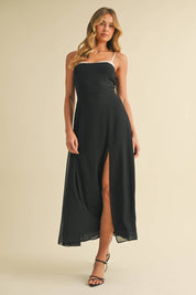 Luna Contrast Strap Midi Dress