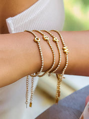 Chaplin Rhinestone Letter Bracelet