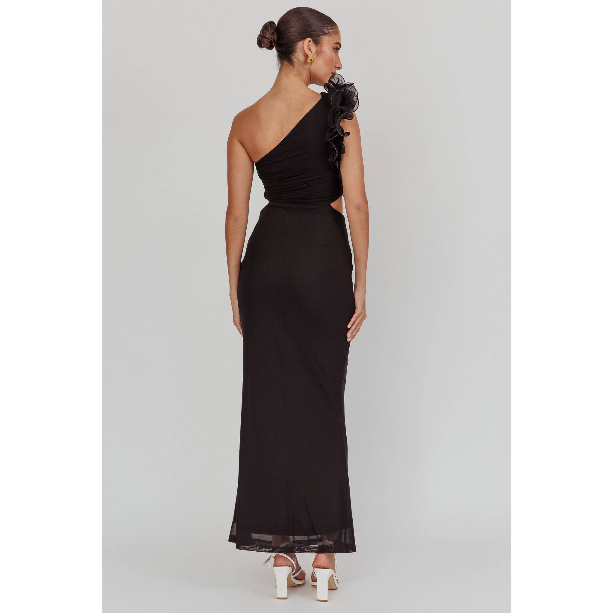 luna one shoulder maxi dress Shona Joy La Lune One Shoulder Cowl Back Gown - Peony