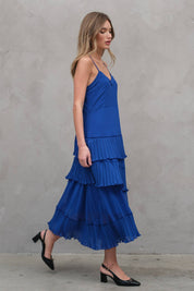 Celeste Asymmetrical Pleat Dress