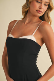 Luna Contrast Strap Midi Dress