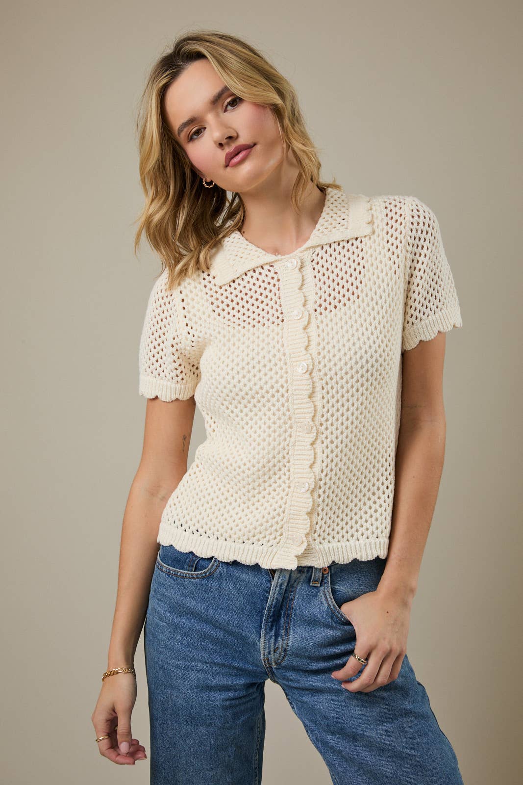 Marlowe Crochet Collar Top