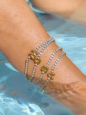 Chaplin Rhinestone Letter Bracelet