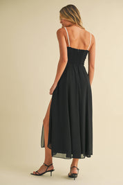 Luna Contrast Strap Midi Dress