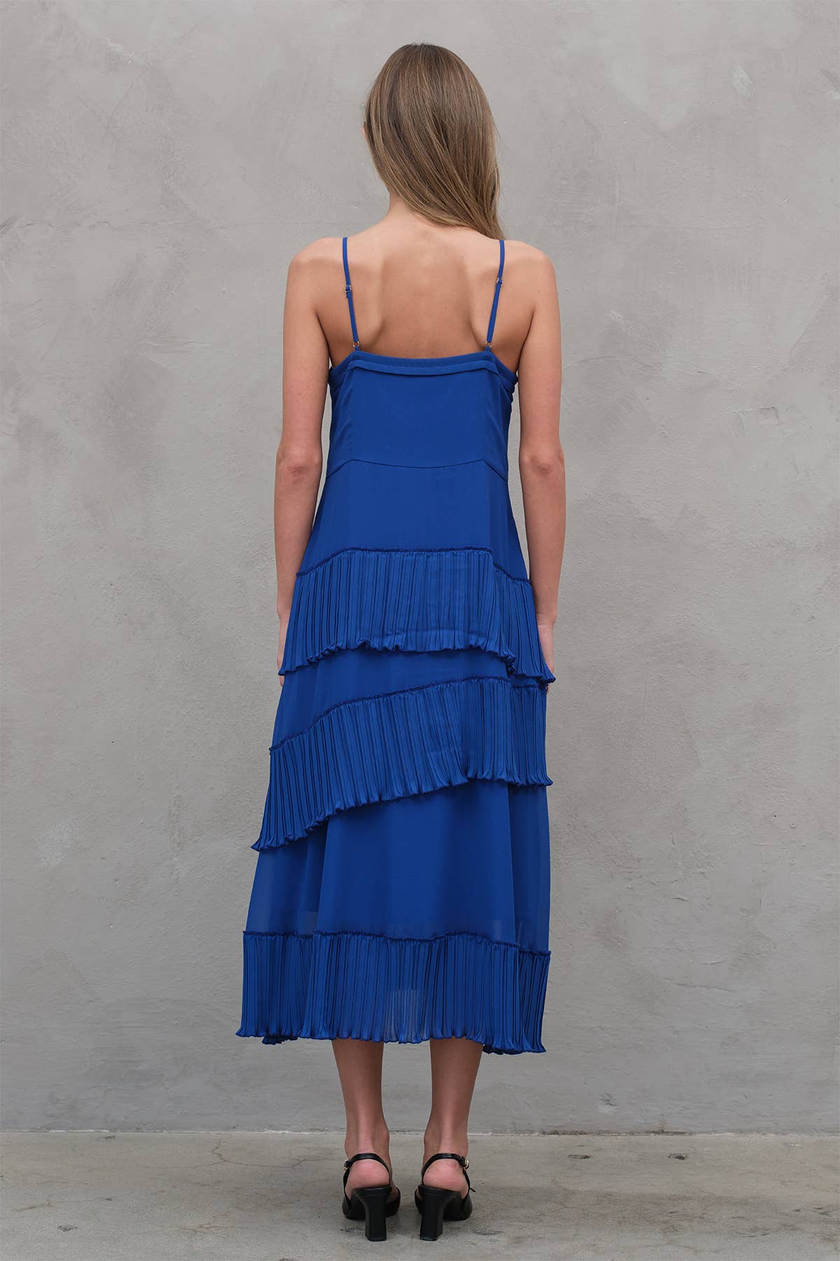 Celeste Asymmetrical Pleat Dress