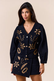 Sable Long Sleeve Cardigan,