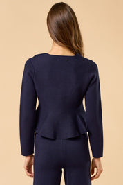 Cedar Long Sleeve Peplum Cardigan