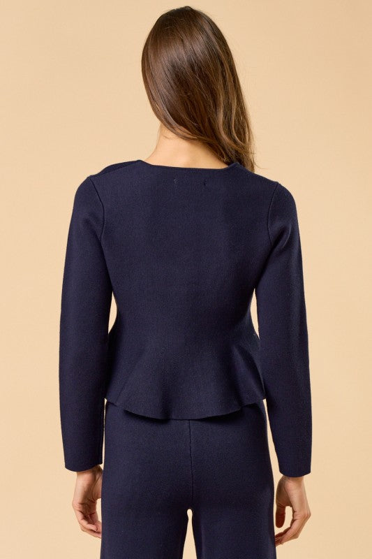 Cedar Long Sleeve Peplum Cardigan