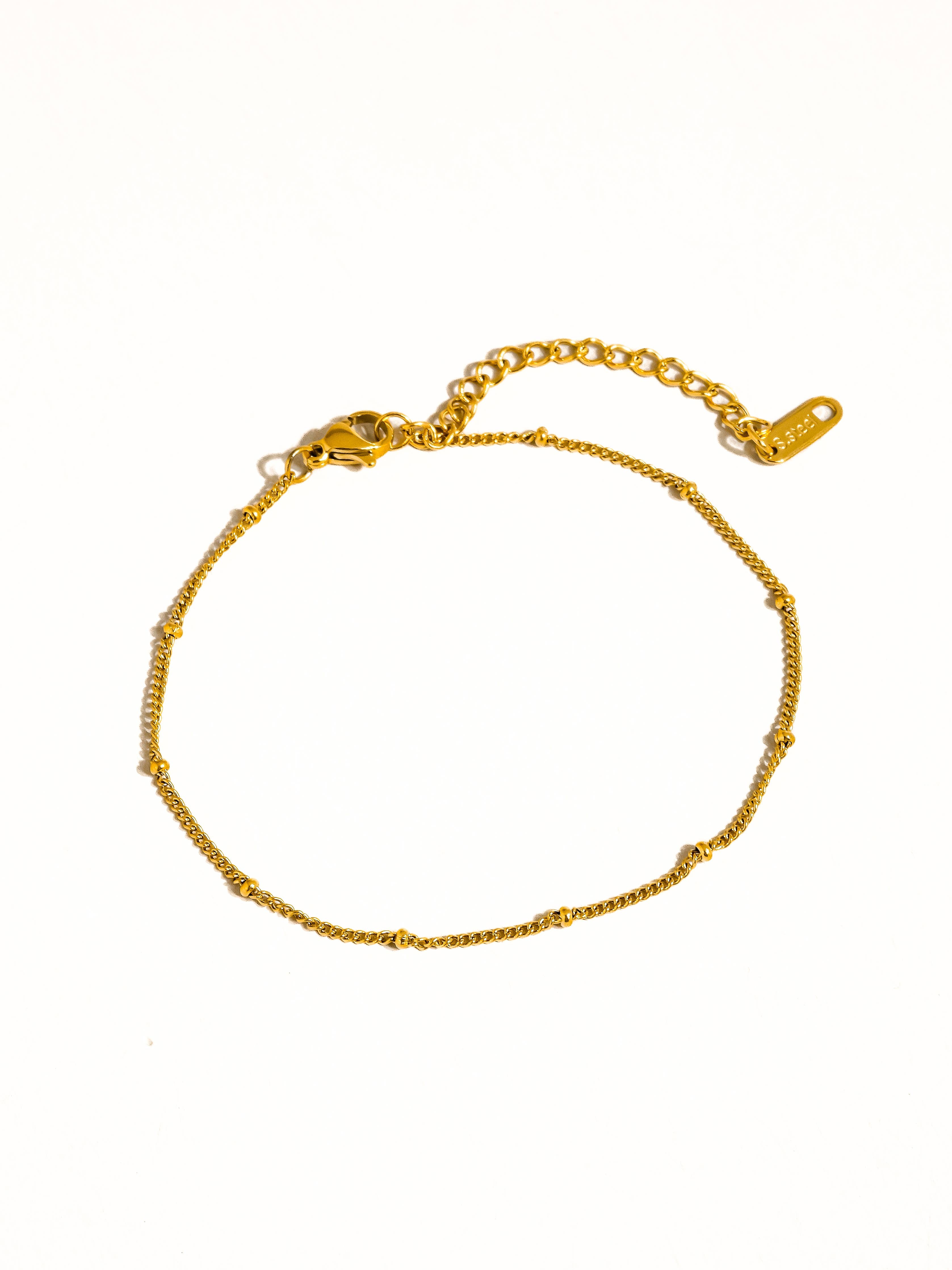 Vivi 18K Gold Non-Tarnish Classic Beaded Chain Anklets
