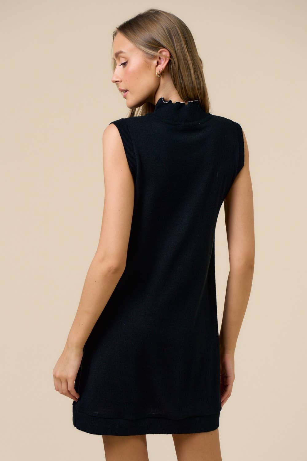 PearlGlow Mock Neck Sweater