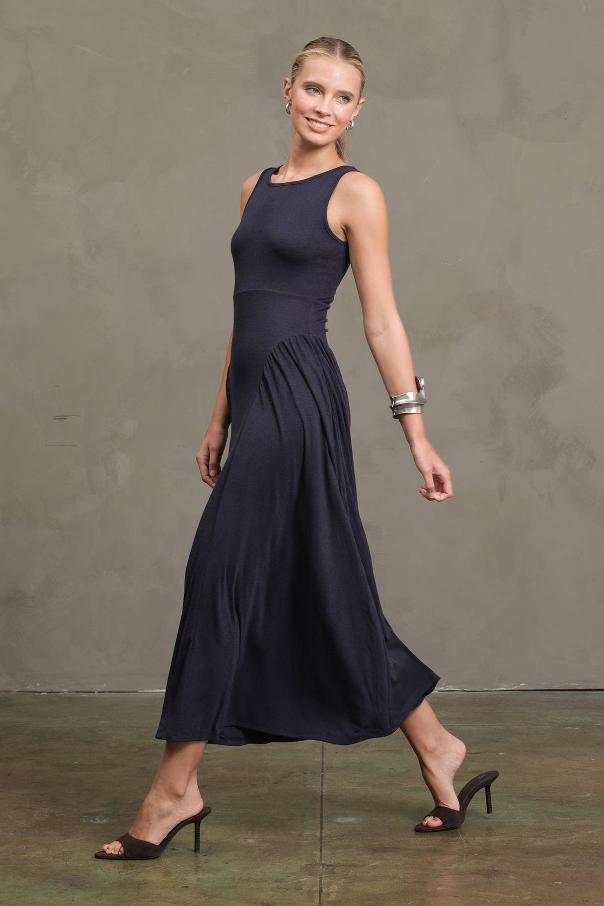 Maris Pleated Fit & Flare Dress