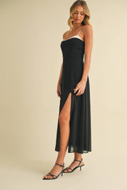 Luna Contrast Strap Midi Dress