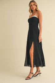 Luna Contrast Strap Midi Dress
