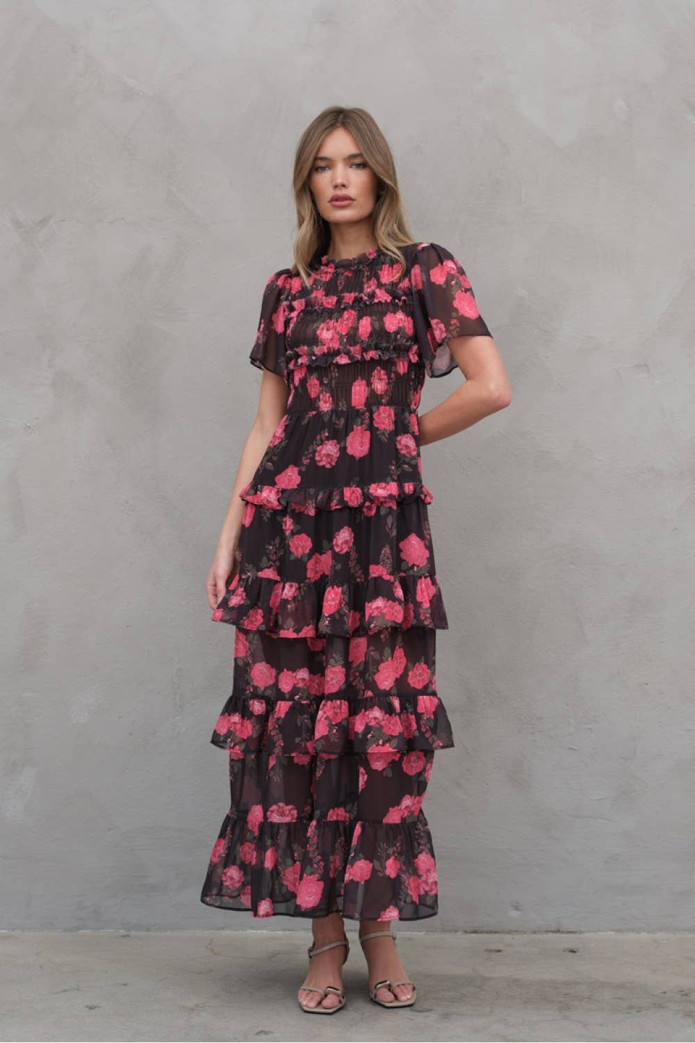 Lila Smocked Chiffon Dress