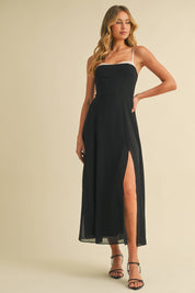 Luna Contrast Strap Midi Dress