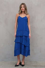 Celeste Asymmetrical Pleat Dress