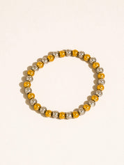 Perlisse 18K Gold Non-Tarnish Two Tone Beaded Bracelet