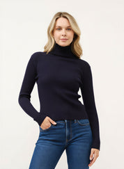 Arden Ribbed Turtleneck Sweater - FINAL SALE - simple upper front