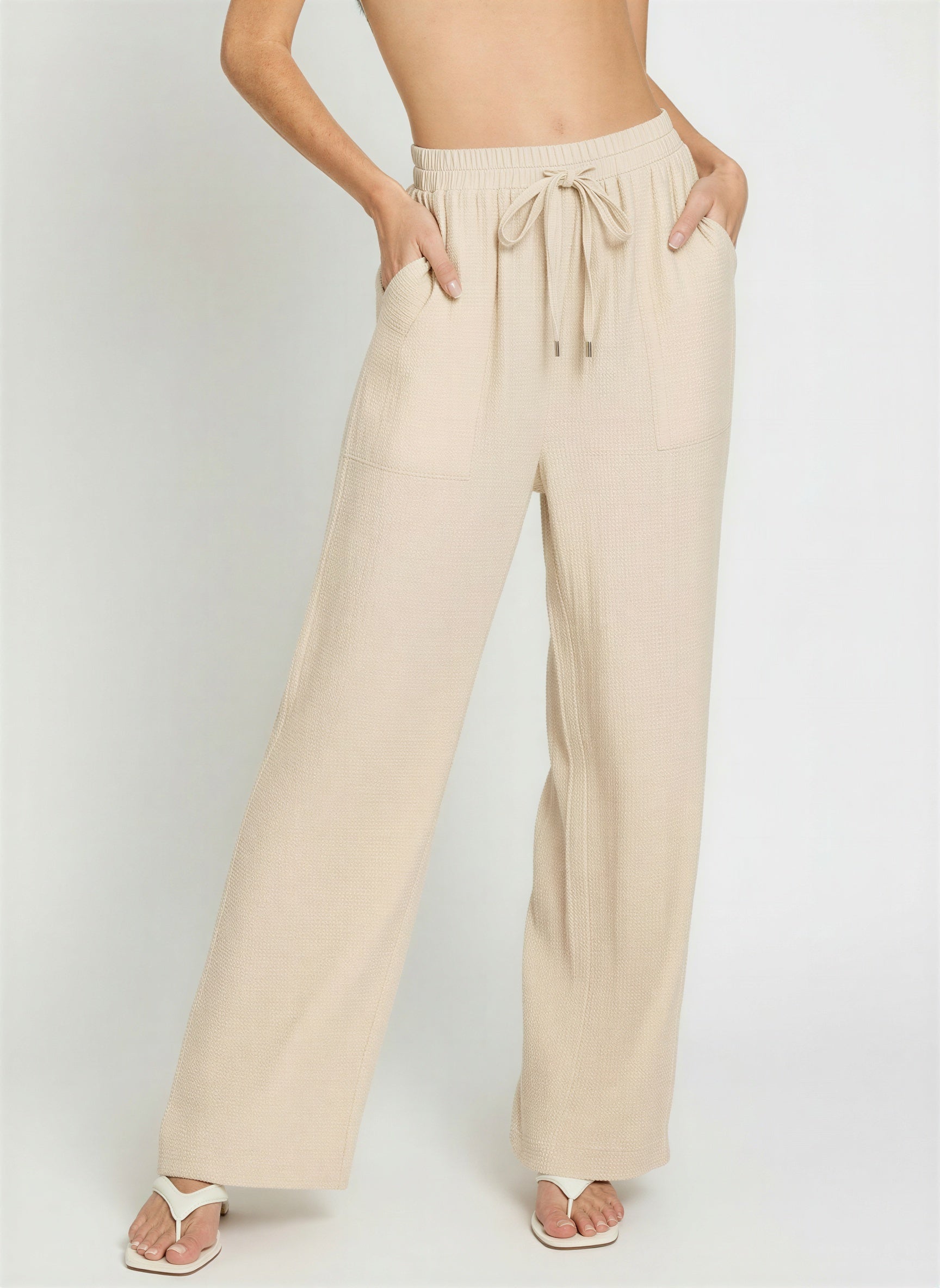 Coastal Ease Linen Pant - simple lower front