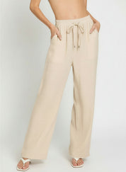 Coastal Ease Linen Pant - simple lower front
