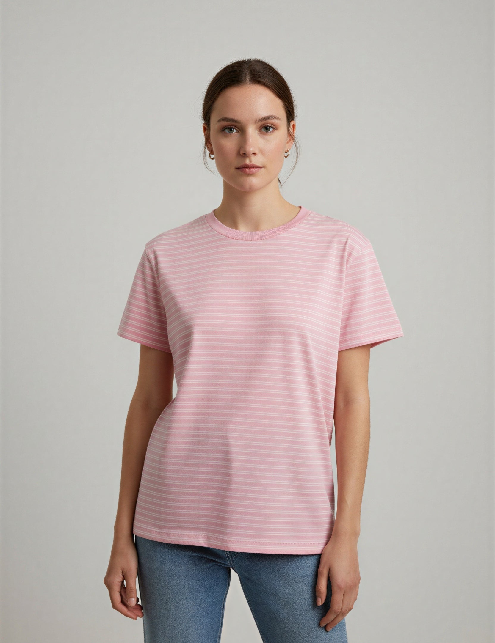 Marlow Stripe Cotton Tee - simple upper front