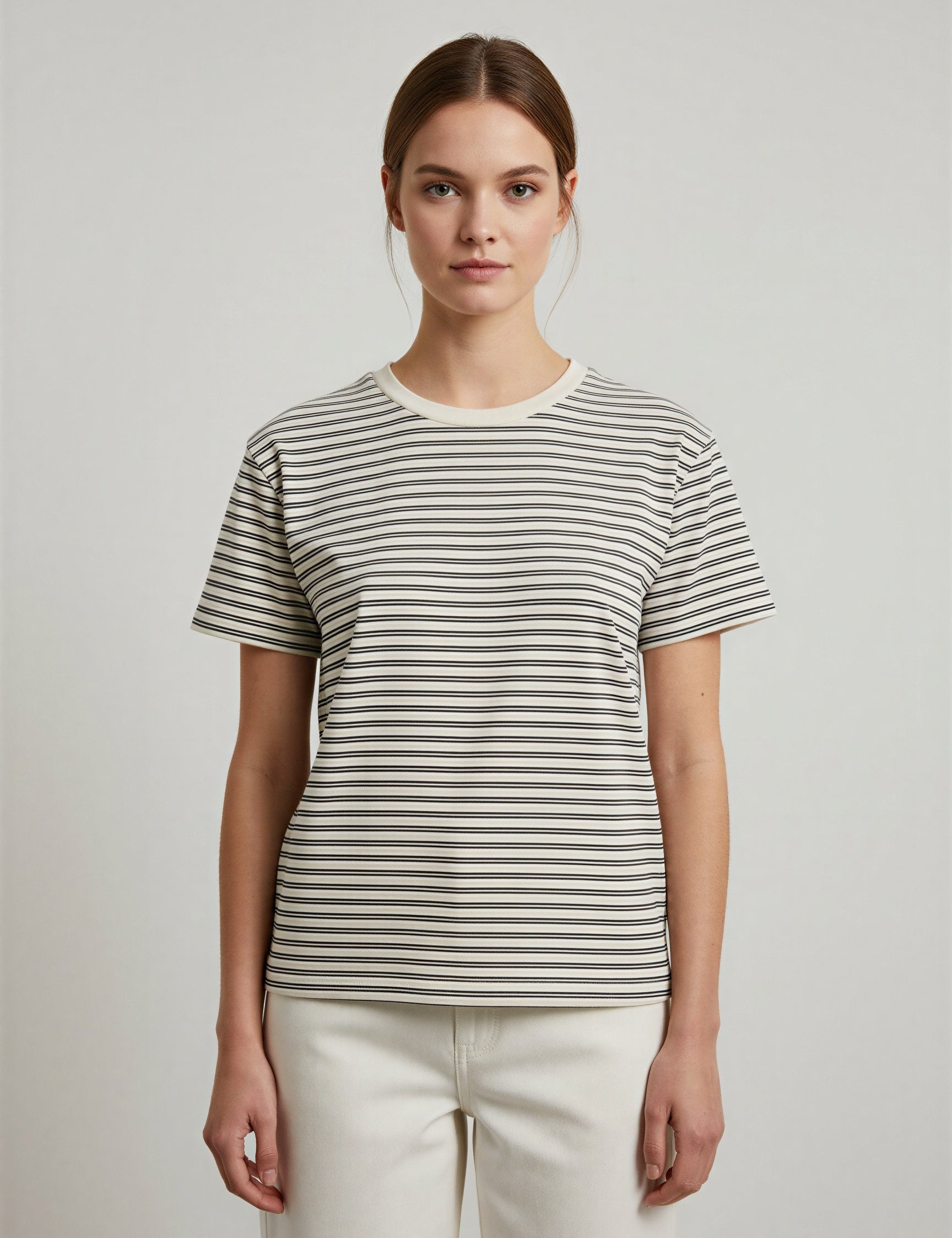 Marlow Stripe Cotton Tee - simple upper front
