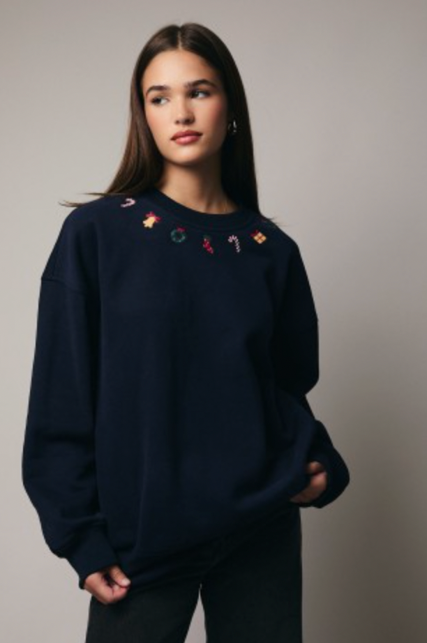 Noel Embroidered Sweatshirt