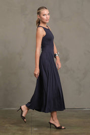 Maris Pleated Fit & Flare Dress