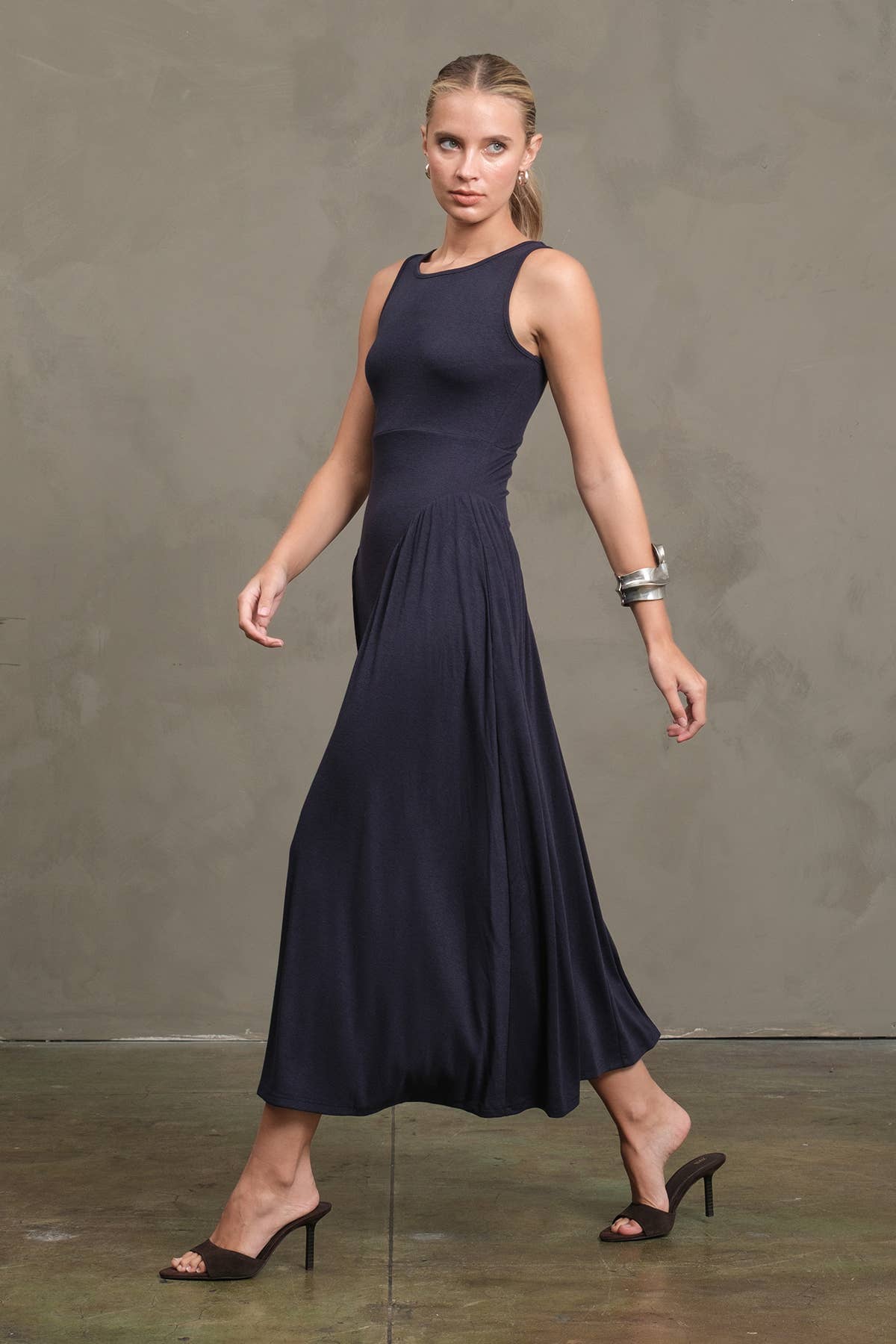 Maris Pleated Fit & Flare Dress