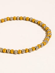 Perlisse 18K Gold Non-Tarnish Two Tone Beaded Bracelet