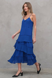 Celeste Asymmetrical Pleat Dress