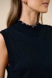 PearlGlow Mock Neck Sweater