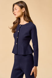 Cedar Long Sleeve Peplum Cardigan
