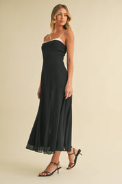 Luna Contrast Strap Midi Dress