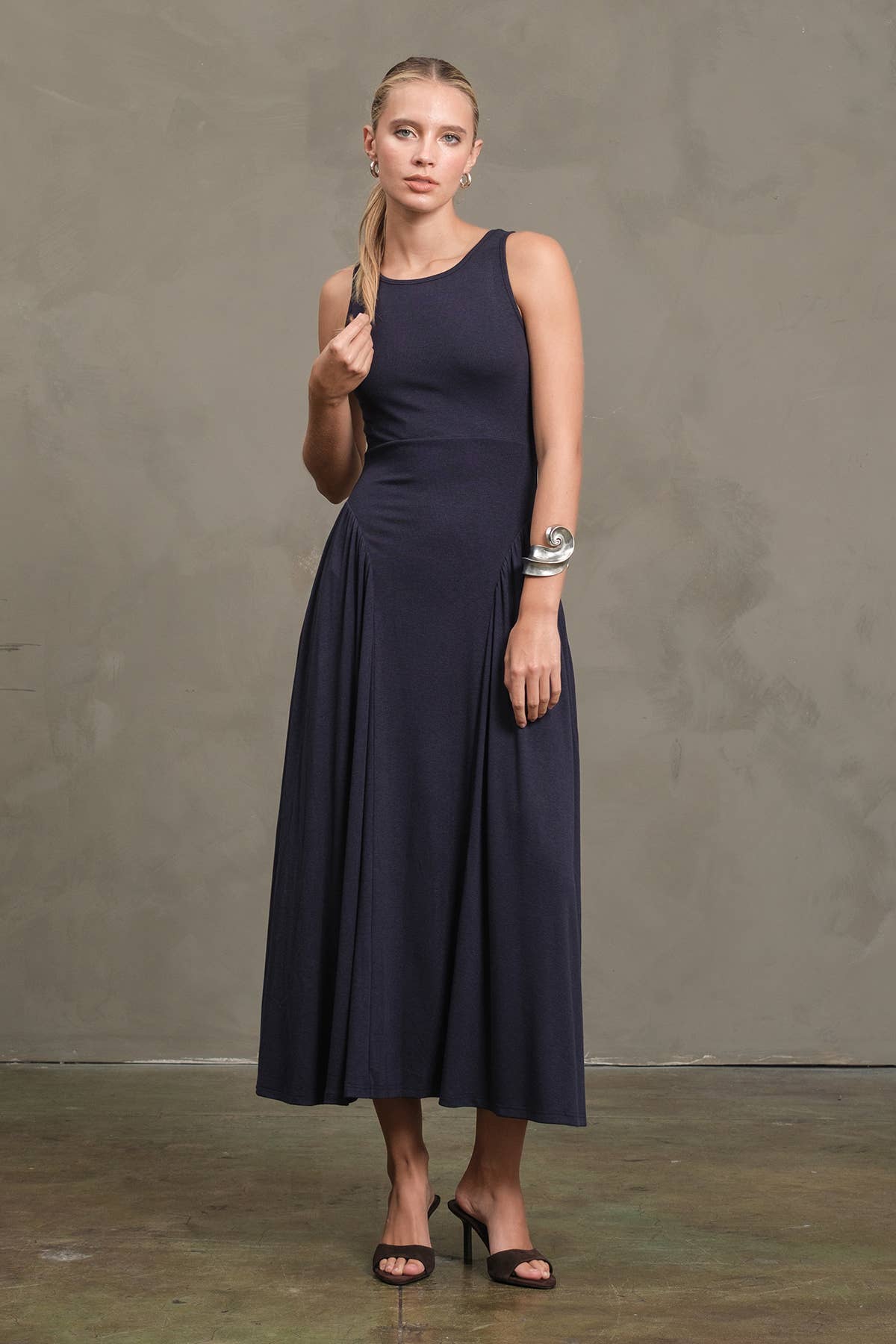 Maris Pleated Fit & Flare Dress