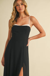 Luna Contrast Strap Midi Dress