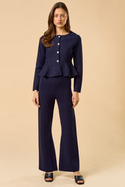 Cedar Long Sleeve Peplum Cardigan